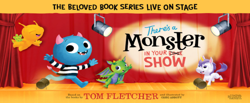 There's a monster in your show promotional artwork with cartoon characters on a stage.